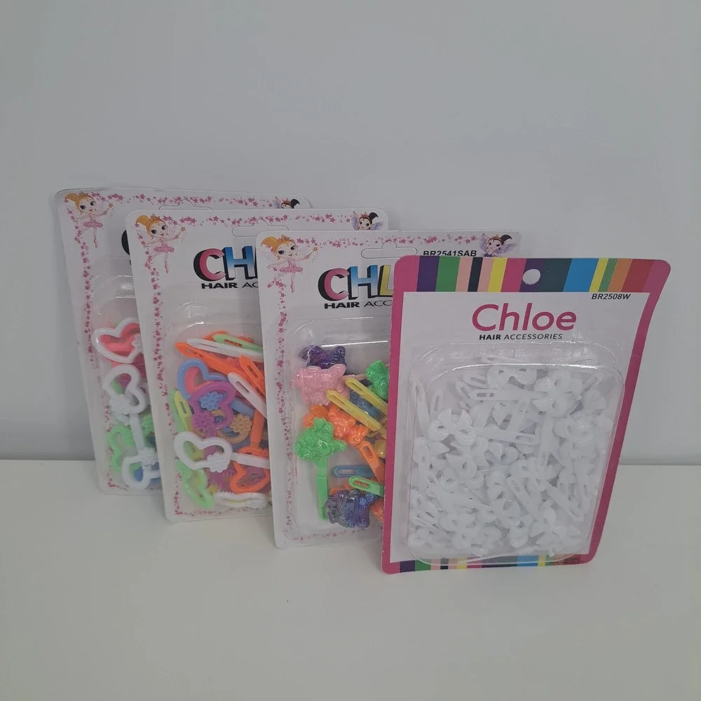 VTG Chloe Hair Accessories Plastic Barrette Clip Lot Hearts Bears Bows Retro Y2K
